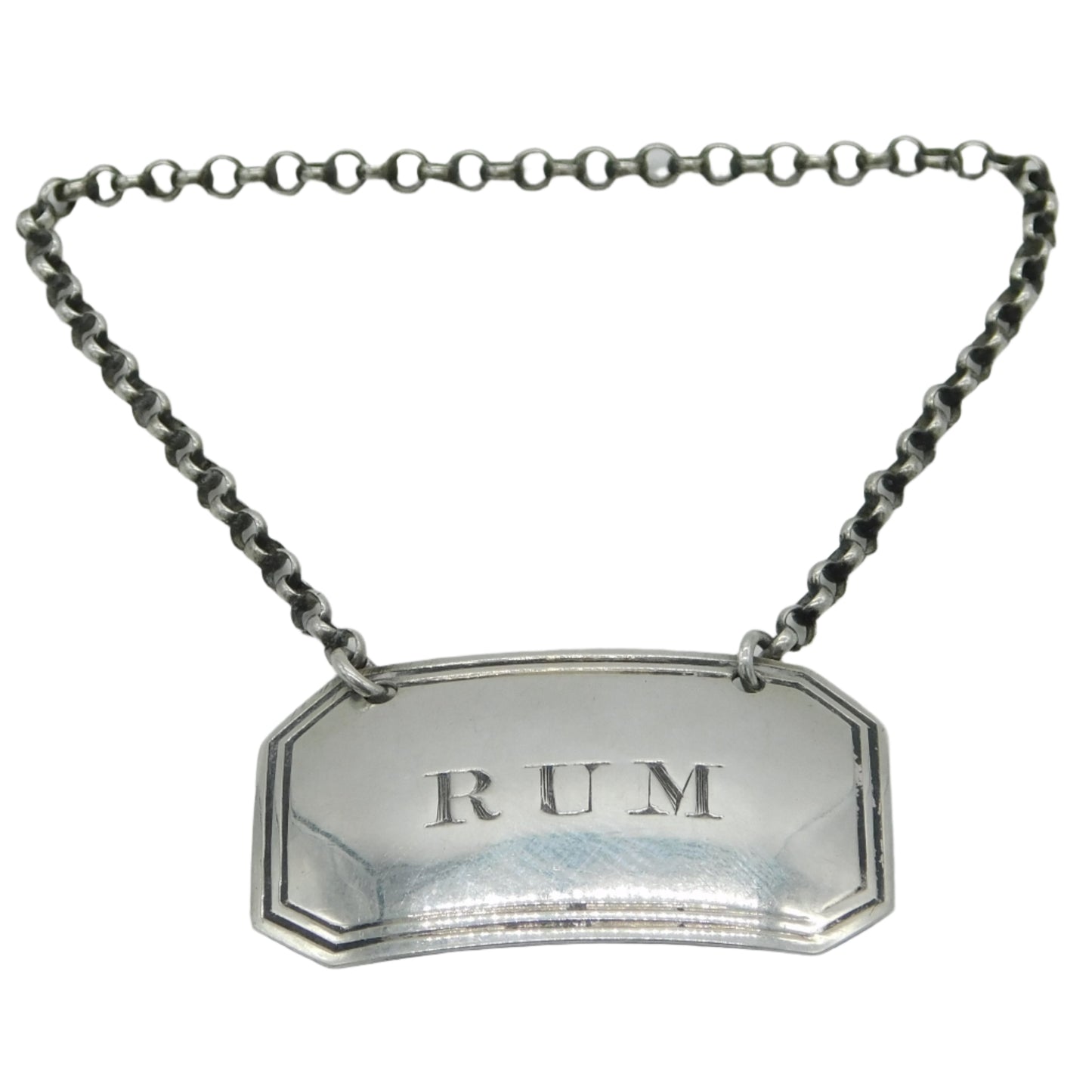 Antique Georgian Silver Rum Label