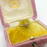 Trilogy Triple Diamond 9ct Yellow Gold Ring Vintage 1989 London