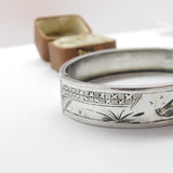 Victorian Aesthetic Movement Sterling Silver Swallow Bangle Bracelet c1880
