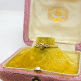 Trilogy Triple Diamond 9ct Yellow Gold Ring Vintage 1989 London
