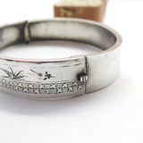 Victorian Aesthetic Movement Sterling Silver Swallow Bangle Bracelet c1880