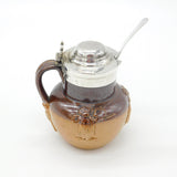 Georgian Sterling Silver Doulton Stoneware Mustard Pot Antique 1824 Sheffield