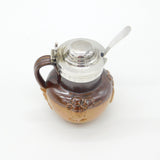 Georgian Sterling Silver Doulton Stoneware Mustard Pot Antique 1824 Sheffield