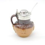 Georgian Sterling Silver Doulton Stoneware Mustard Pot Antique 1824 Sheffield
