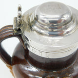 Georgian Sterling Silver Doulton Stoneware Mustard Pot Antique 1824 Sheffield