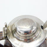 Georgian Sterling Silver Doulton Stoneware Mustard Pot Antique 1824 Sheffield