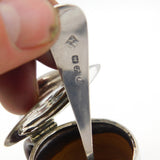 Georgian Sterling Silver Doulton Stoneware Mustard Pot Antique 1824 Sheffield