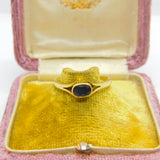 18ct Yellow Gold & Blue Sapphire Set Band Ring 1995 Birmingham Vintage