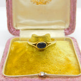 18ct Yellow Gold & Blue Sapphire Set Band Ring 1995 Birmingham Vintage