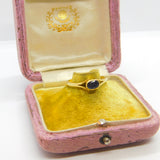 18ct Yellow Gold & Blue Sapphire Set Band Ring 1995 Birmingham Vintage