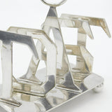 Silver Plated 'T.O.A.S.T' Spelling Toast Rack Thornhill & Co. Antique c1920 Deco