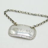 George IV Sterling Silver Lined Pattern Whisky Decanter Label Antique 1823 London