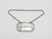 George IV Sterling Silver Gin Decanter Label Antique 1827 Birmingham