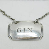 George IV Sterling Silver Gin Decanter Label Antique 1827 Birmingham