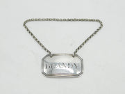 George IV Sterling Silver Brandy Decanter Label Antique 1827 Birmingham