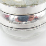 Victorian Sterling Silver & Cut Glass Trinket Pot with Porcelain Dolly Lid 1901