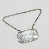 George IV Sterling Silver Brandy Decanter Label Antique 1827 Birmingham