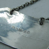 George IV Sterling Silver Brandy Decanter Label Antique 1827 Birmingham