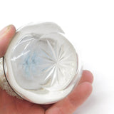 Victorian Sterling Silver & Cut Glass Trinket Pot with Porcelain Dolly Lid 1901