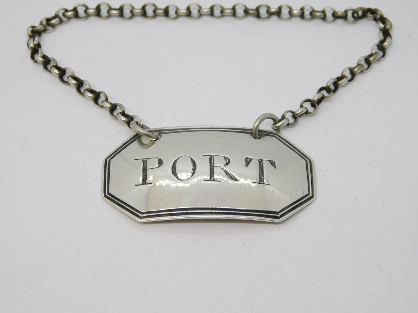 George III Sterling Silver Port Decanter Label Antique 1802 London