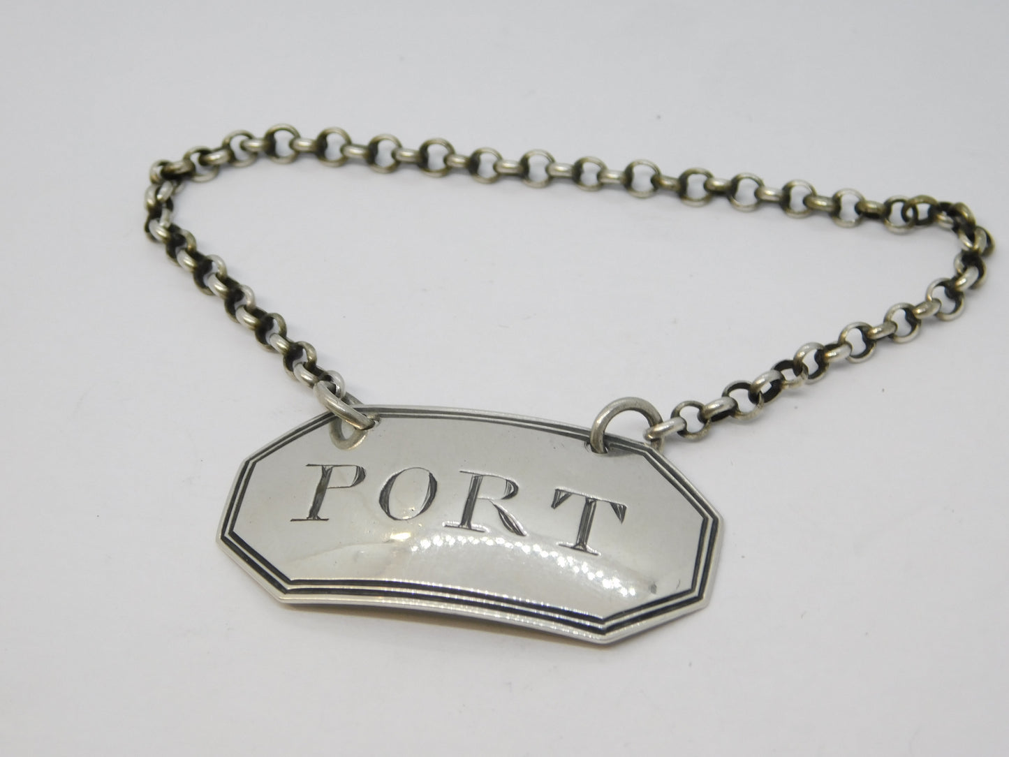George III Sterling Silver Port Decanter Label Antique 1802 London