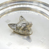 Sterling SIlver Fox Mask Ashtray VWH Hunt Service Engraving Vintage 1973