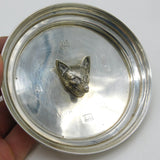 Sterling SIlver Fox Mask Ashtray VWH Hunt Service Engraving Vintage 1973