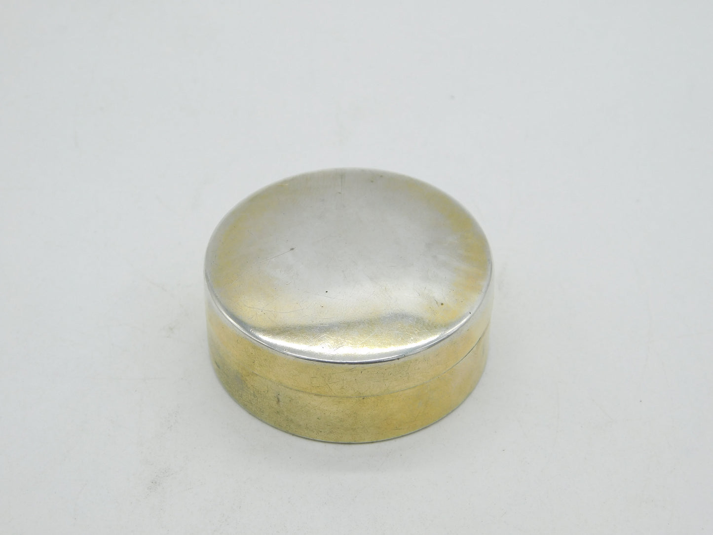 Edwardian Sterling Silver Gilt Circular Patch Box Antique 1908 London
