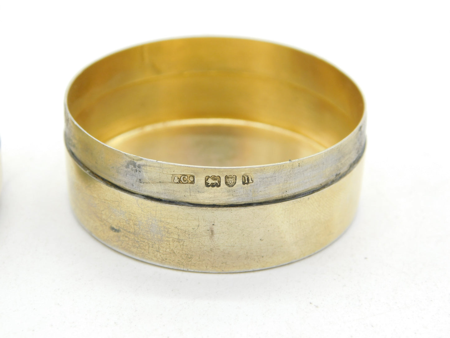 Edwardian Sterling Silver Gilt Circular Patch Box Antique 1908 London