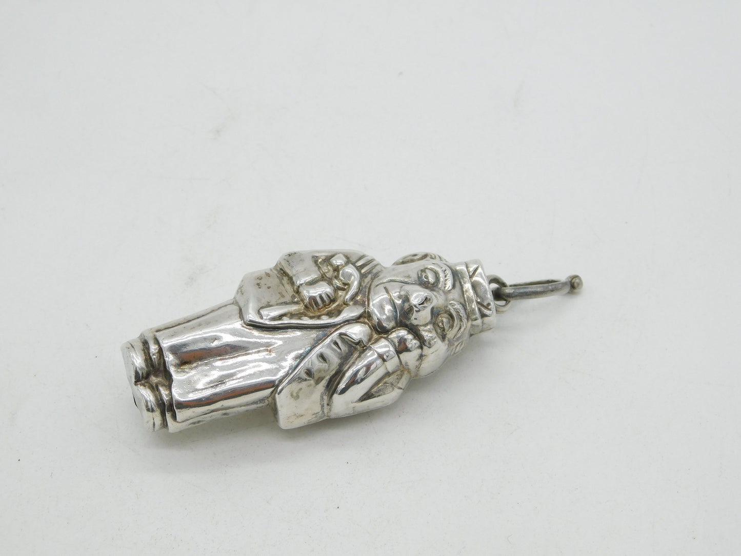 Scottish Sterling Silver Novelty Carpenter Baby Rattle Bell Antique 1929 Glasgow
