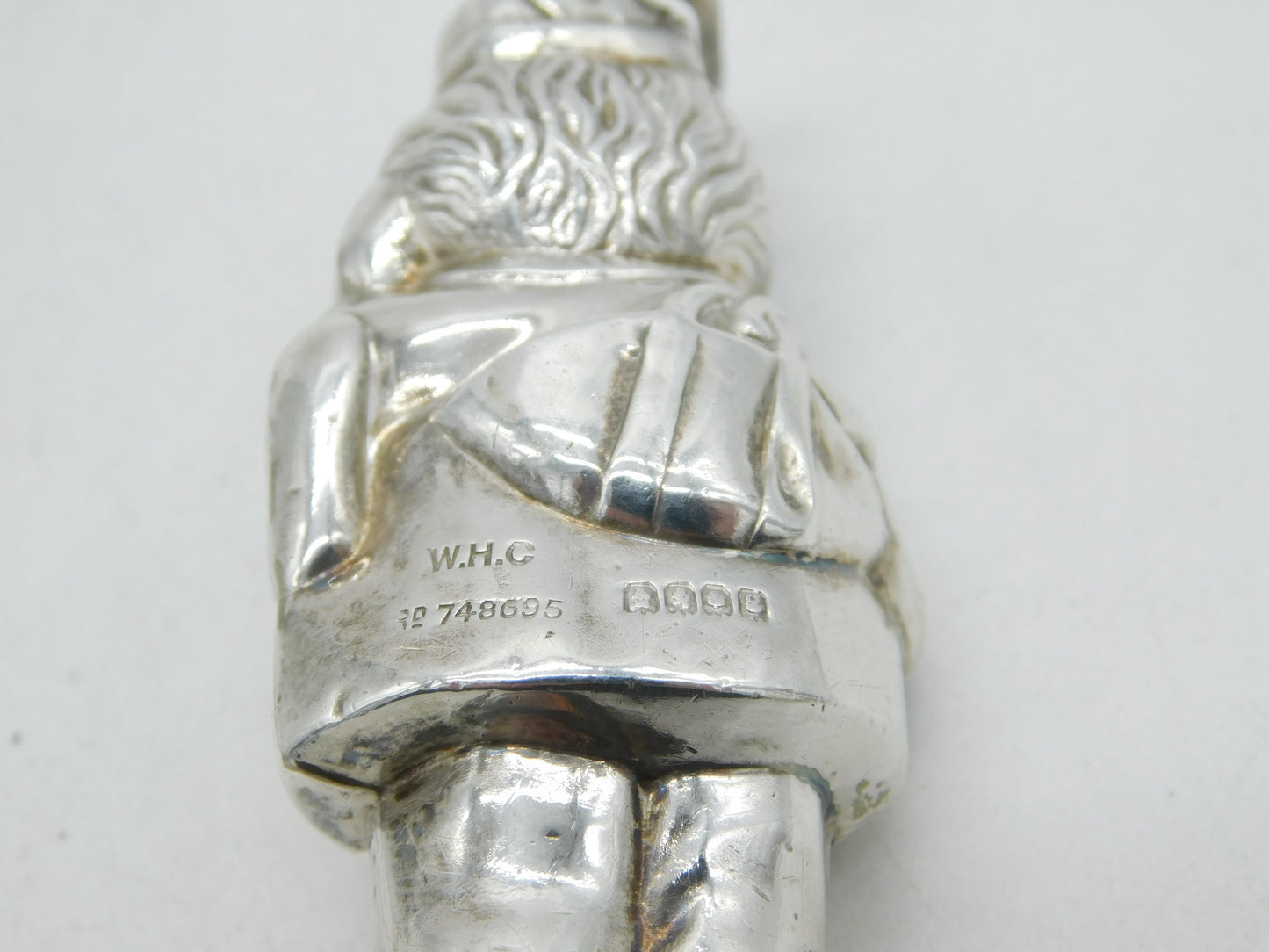 Scottish Sterling Silver Novelty Carpenter Baby Rattle Bell Antique 1929 Glasgow
