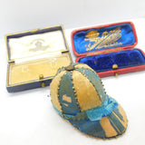 Early Victorian Jockey Riding Cap Hat Pin Cushion With Pins Antique c1850