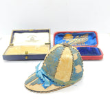 Early Victorian Jockey Riding Cap Hat Pin Cushion With Pins Antique c1850