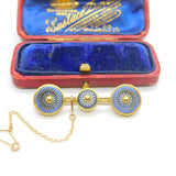Triple Wedgwood Daisy Flower 15ct Yellow Gold Brooch Pin Antique Edwardian c1910
