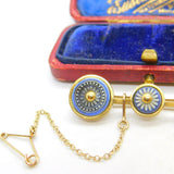 Triple Wedgwood Daisy Flower 15ct Yellow Gold Brooch Pin Antique Edwardian c1910