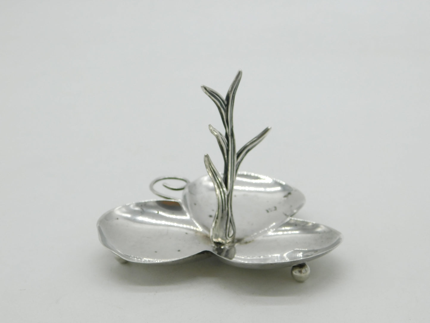 Edwardian Sterling Silver Shamrock Jewellery Ring Tree Antique 1903 Birmingham
