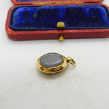 Victorian 15ct Gold, 0.1ct Diamond & Turquoise Single Locket Pendant c1880