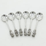Set of Six Sterling Silver Seal Top Apostle Teaspoons 1916 Sheffield Antique