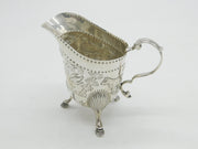 Sterling Silver Countryside Pattern Cows & Birds Cream Jug Antique 1928 London