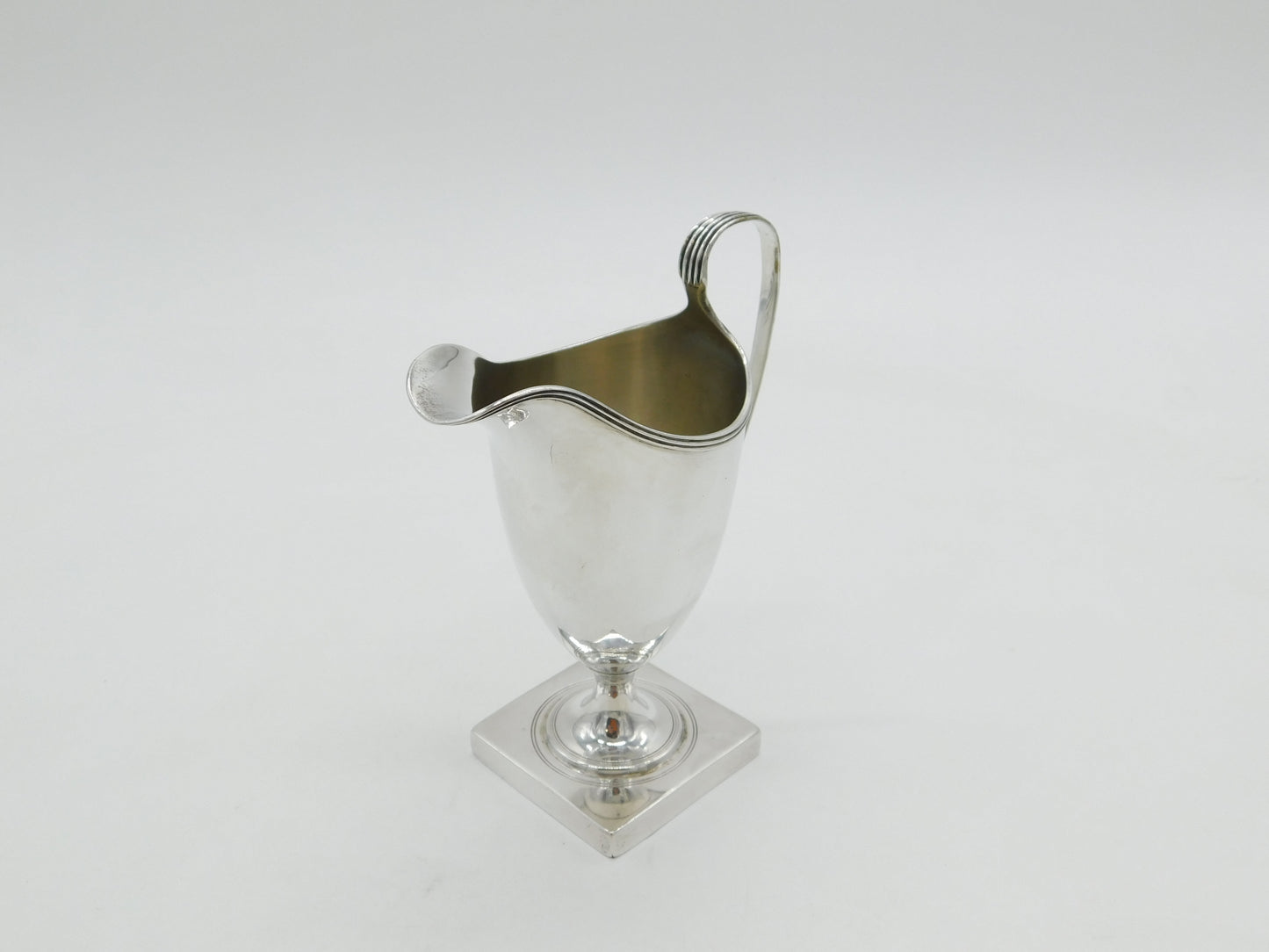 George III Sterling Silver Crested Helmet Cream Jug Antique 1794 London