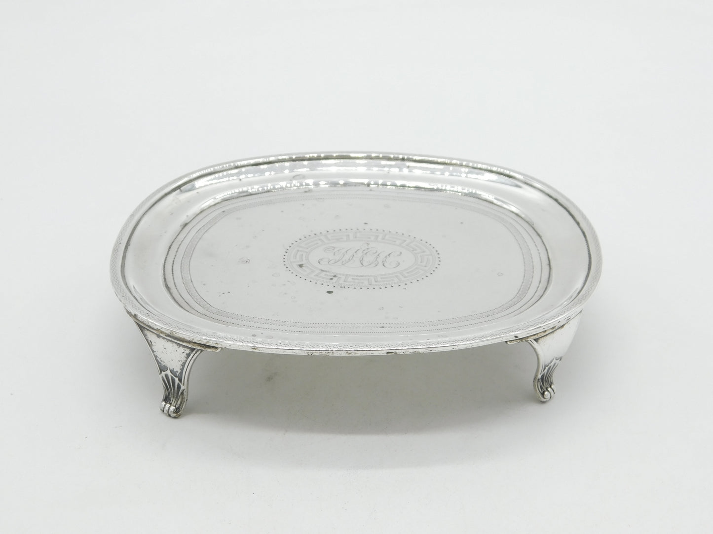 George III Sterling Silver 'JHH' Monogram Teapot Stand Antique 1807 London