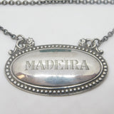 Victorian Colonial Sterling Silver Maderia Decanter Label Antique c1890 Calcutta