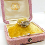 9ct Yellow Gold & 0.5ct Baguette Cut Diamond Modernist Ring Vintage c1980