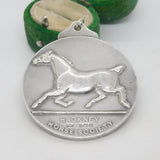 Sterling Silver Hackney Horse Society Medal Antique 1922 Birmingham Art Deco