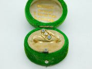 Victorian 9ct Yellow Gold, Sapphire & Diamond Crossover Ring Antique c1890