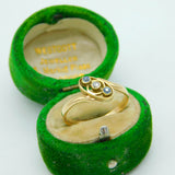 Victorian 9ct Yellow Gold, Sapphire & Diamond Crossover Ring Antique c1890