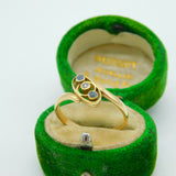Victorian 9ct Yellow Gold, Sapphire & Diamond Crossover Ring Antique c1890