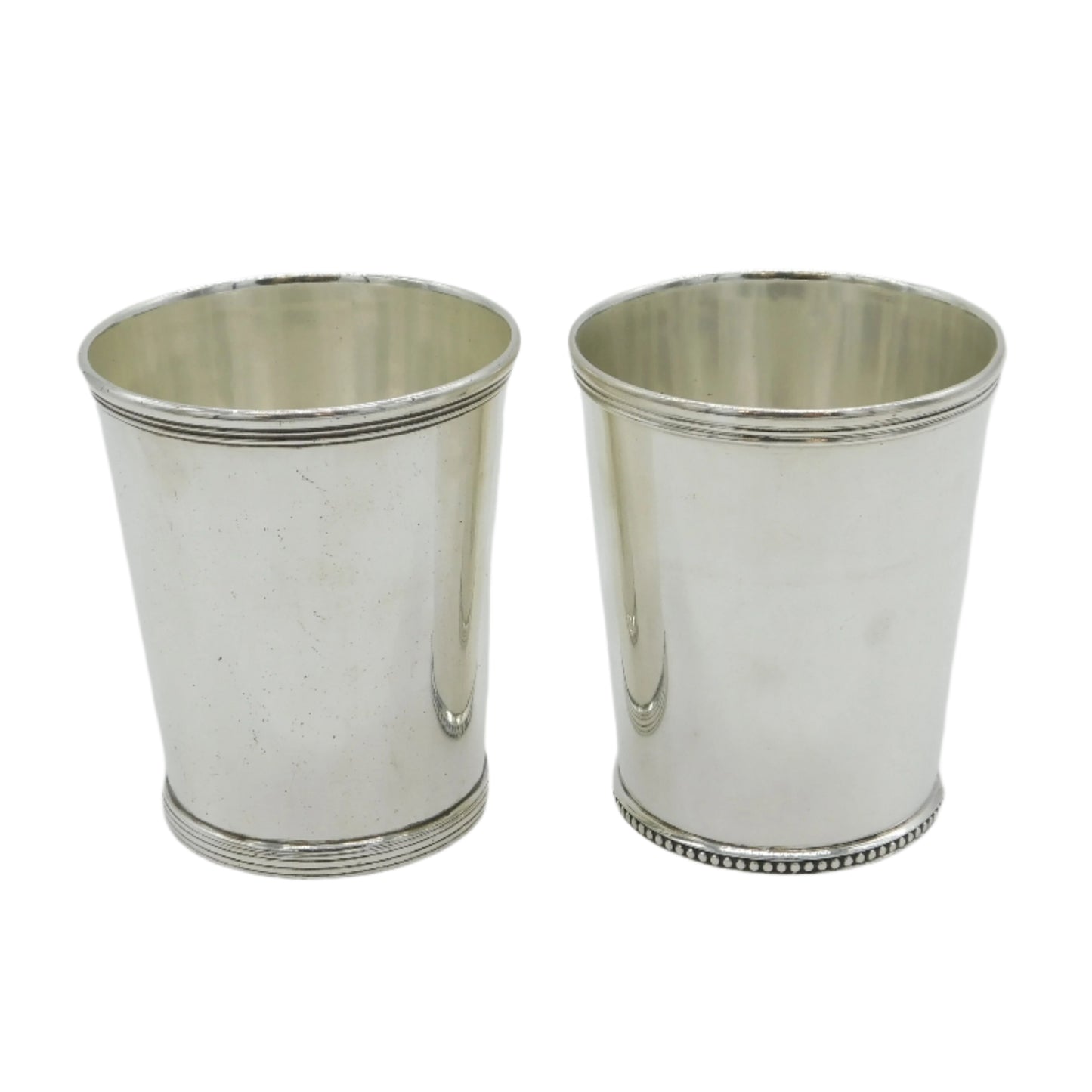 18th Century Pair of American Sterling Silver Beakers Antique by Standish Barry c1790 (Baltimore)