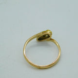 Victorian 9ct Yellow Gold, Sapphire & Diamond Crossover Ring Antique c1890