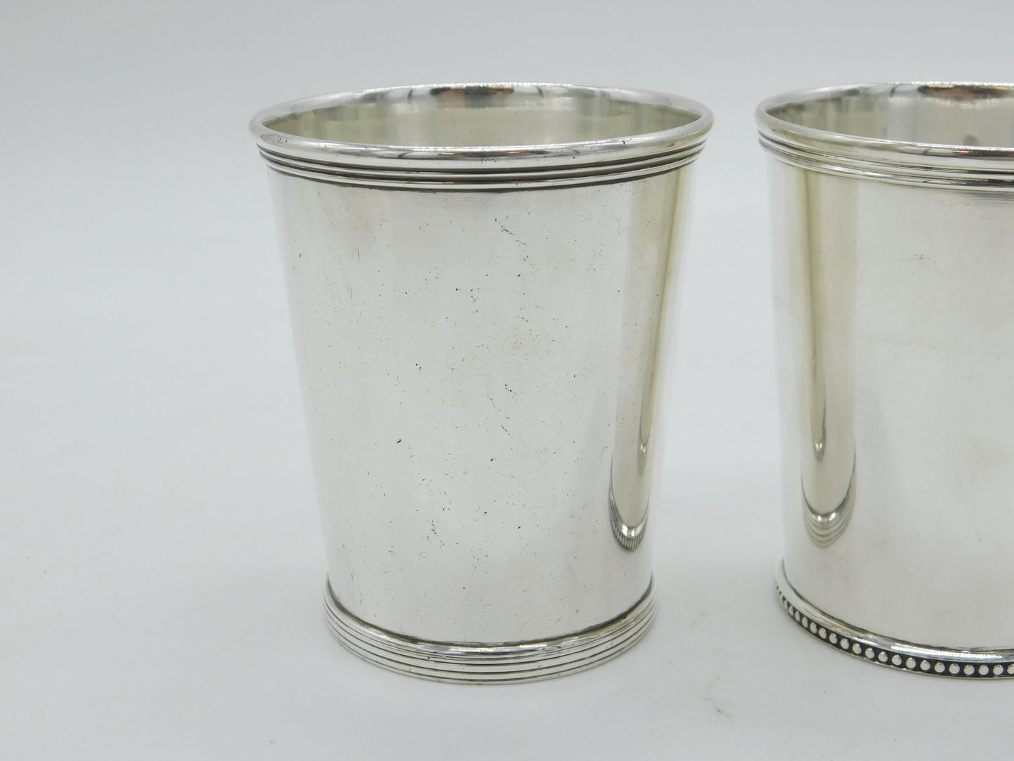 18th Century Pair of American Sterling Silver Beakers Antique by Standish Barry c1790 (Baltimore)